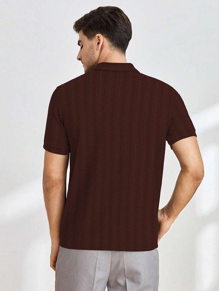 men textured short sleeve polo t-shirt - 21970683 -  Standard Image - 1