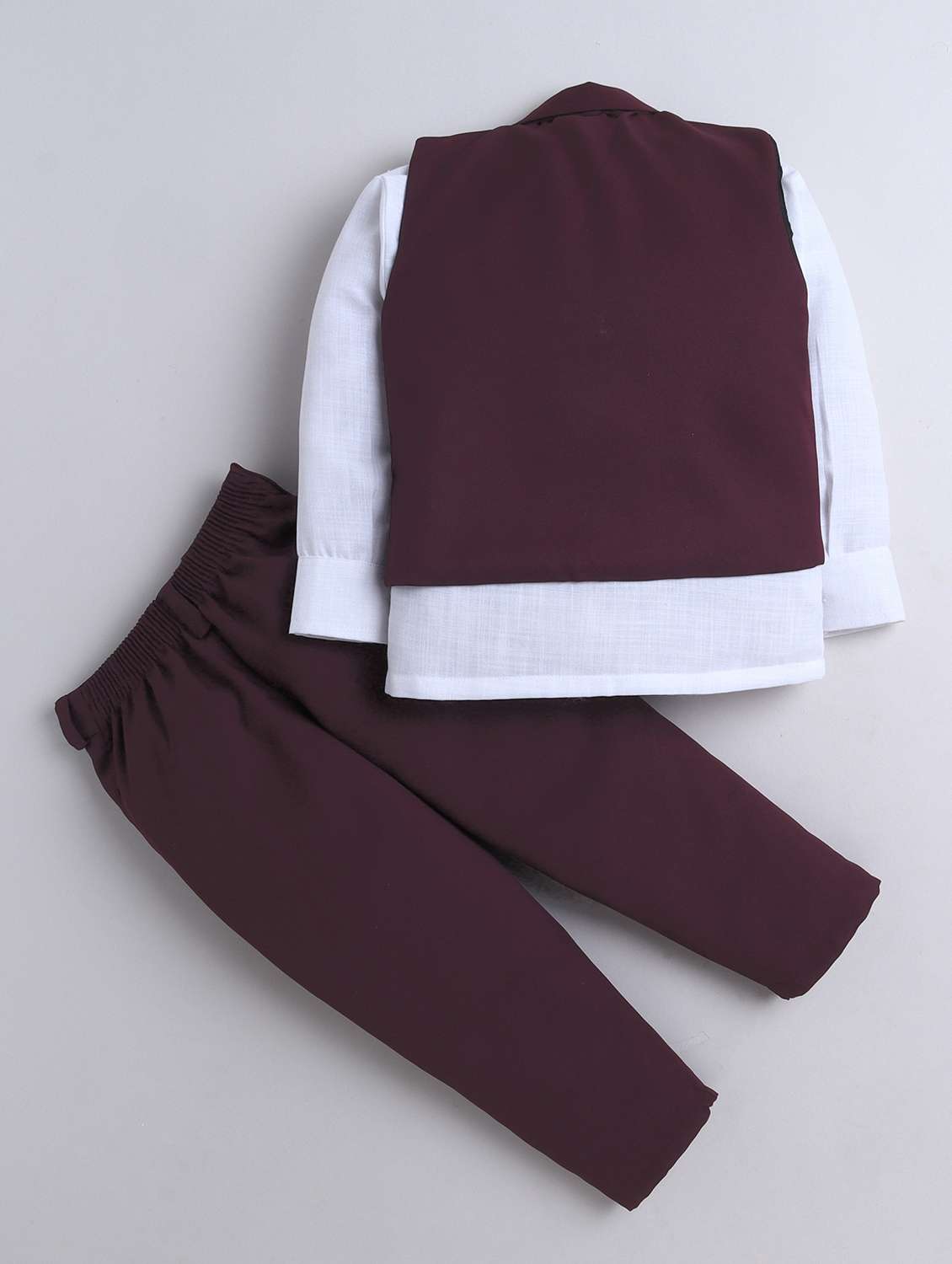 boys solid waistcoat and trouser set - 21970701 -  Standard Image - 1