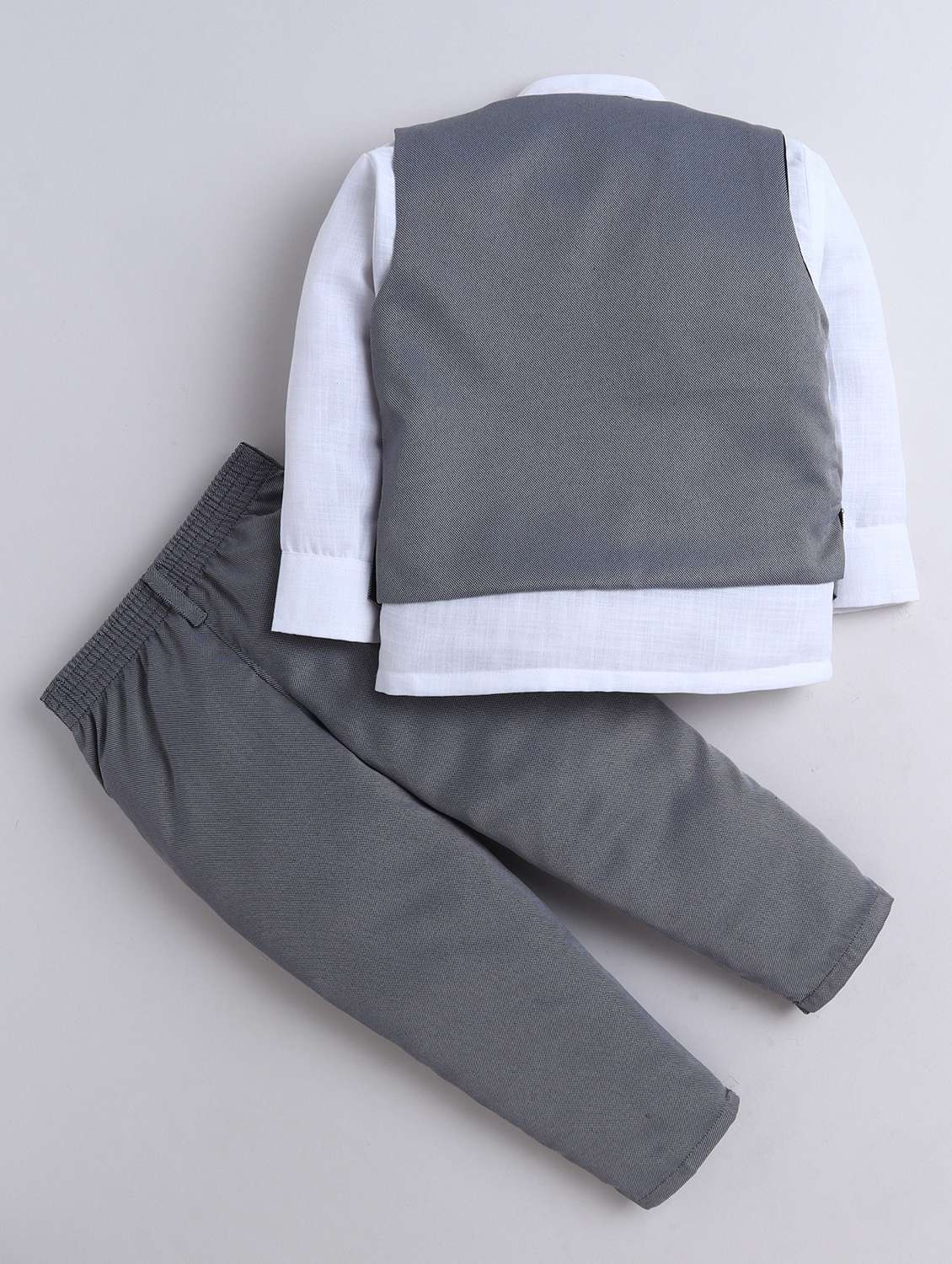 boys solid waistcoat and trouser set - 21970703 -  Standard Image - 1