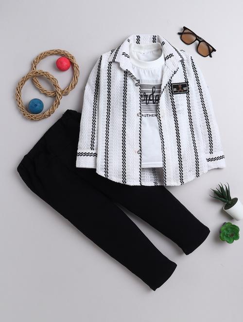 boys self designed shirt and trouser with t-shirt  - 21970724 -  Standard Image - 0