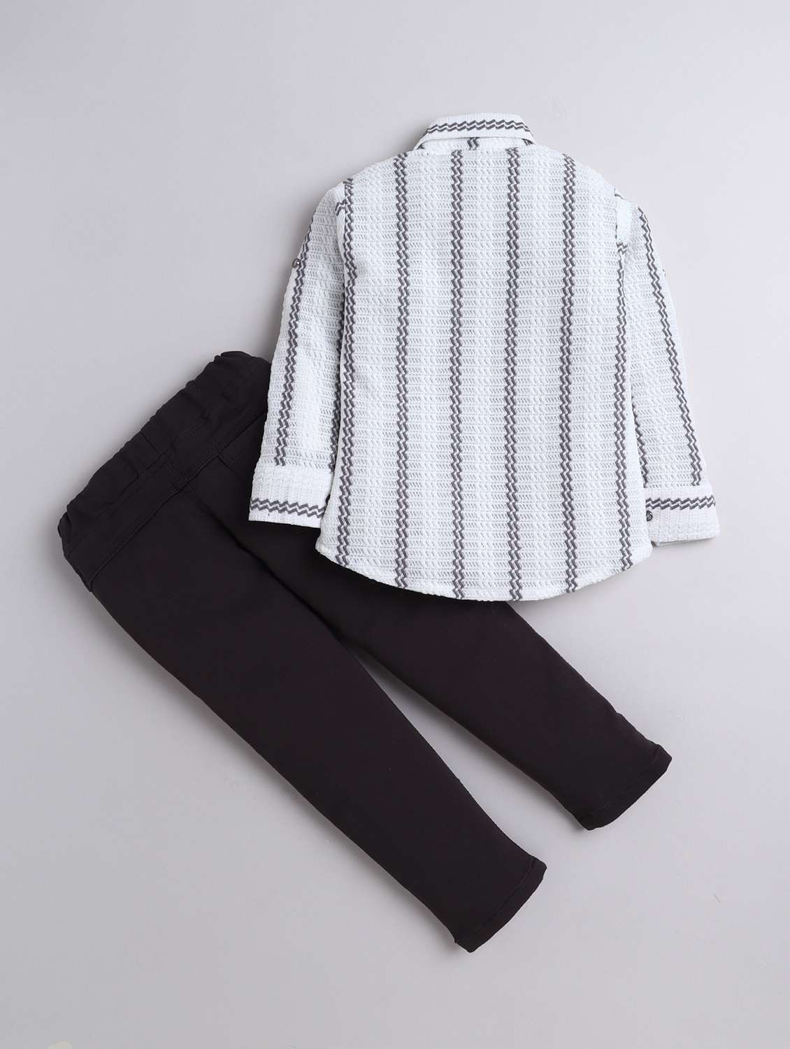 boys self designed shirt and trouser with t0shirt set - 21970726 -  Standard Image - 1