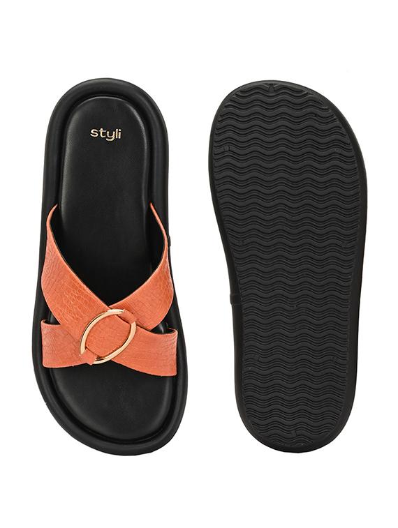 women brown slip on sandal - 21970876 - Standard Image - 6
