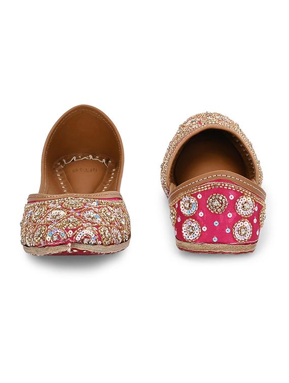 women pink embellished slip on juti - 21970879 - Standard Image - 4