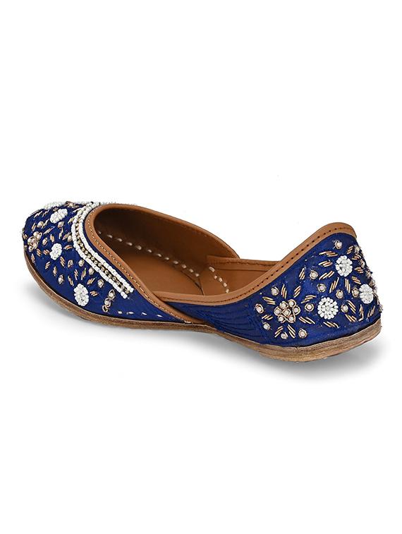 women blue emebllished slip on juti - 21970880 -  Standard Image - 1