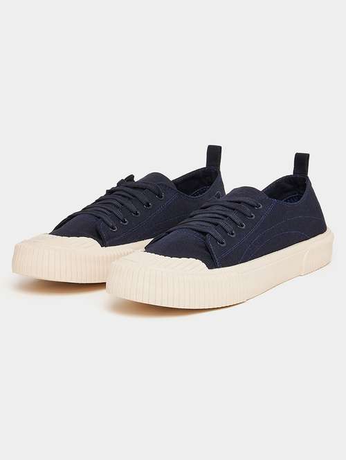men navy blue lace up sneaker - 21970902 - Standard Image - 0