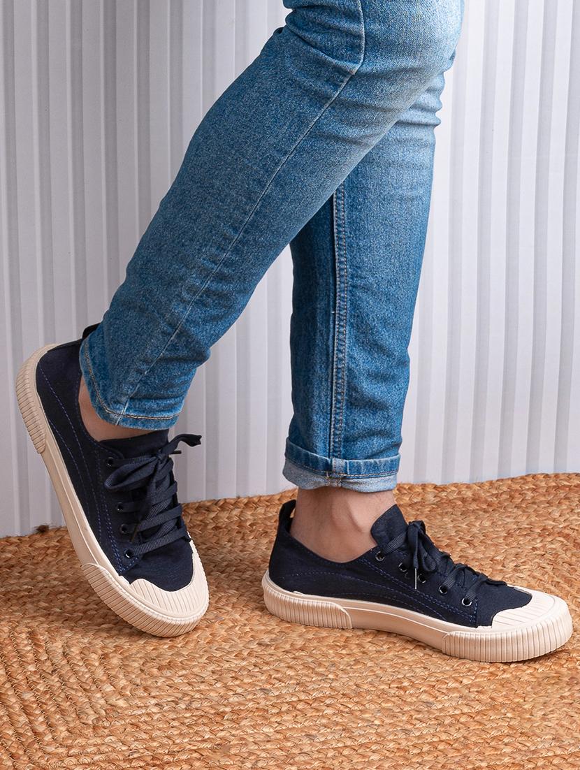 men navy blue lace up sneaker - 21970902 - Standard Image - 1