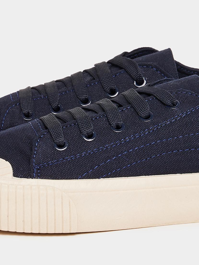 men navy blue lace up sneaker - 21970902 - Standard Image - 4
