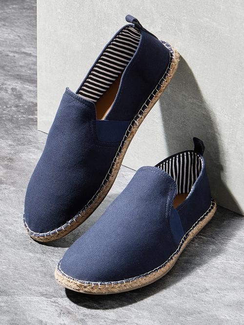 men navy blue slip on espadrille - 21970916 - Standard Image - 0