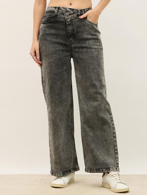 women washed mid rise wide leg jean - 21970924 -  Standard Image - 0