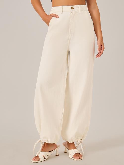 women solid beige high rise relaxed fit jeans - 21970928 -  Standard Image - 0