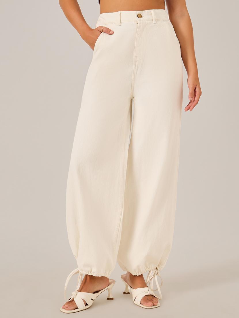 women solid beige high rise relaxed fit jeans - 21970928 -  Zoom Image - 0