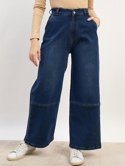 women washed high rise wide leg jean - 21970933 -  Standard Image - 0