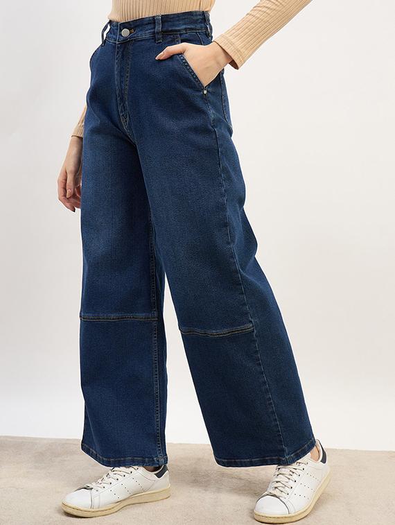 women washed high rise wide leg jean - 21970933 -  Standard Image - 1