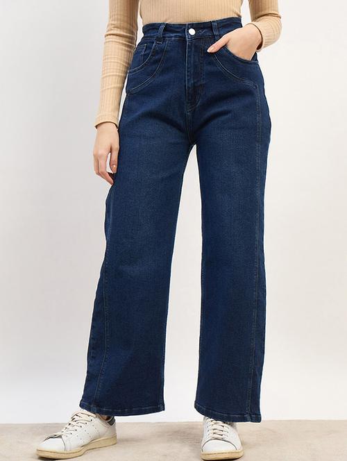 women washed high rise straight fit jean - 21970934 -  Standard Image - 0