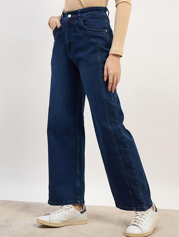 women washed high rise straight fit jean - 21970934 -  Standard Image - 1
