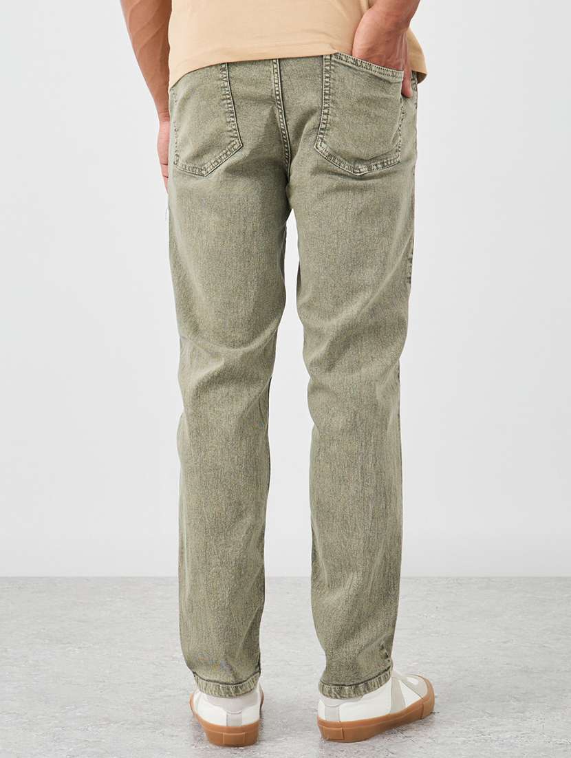 men washed mid rise straight fit jeans - 21970946 -  Standard Image - 1