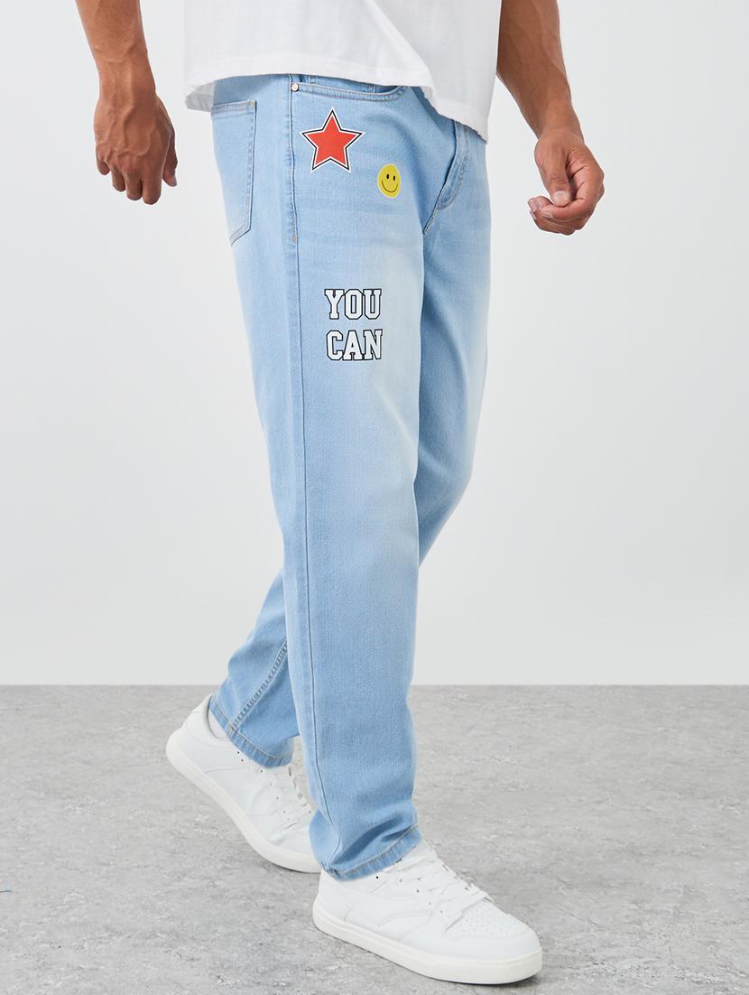 men printed mid rise straight fit jeans - 21970948 - Standard Image - 1