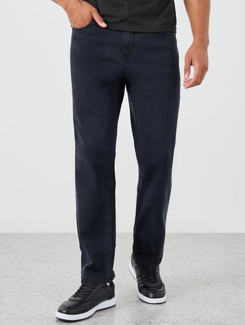 men washed mid rise straight fit jeans - 21970949 - Standard Image - 0