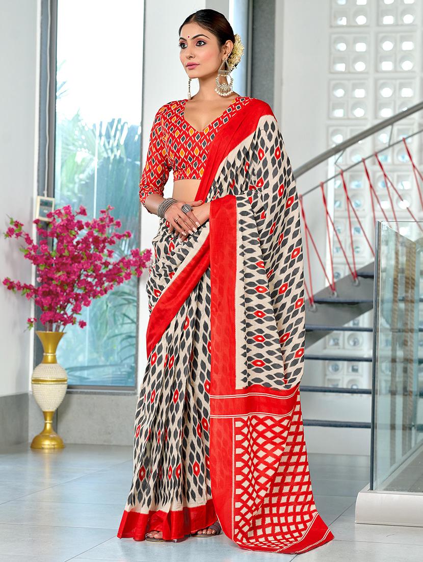 women printed casual wear saree with blouse - 21970974 -  Zoom Image - 0