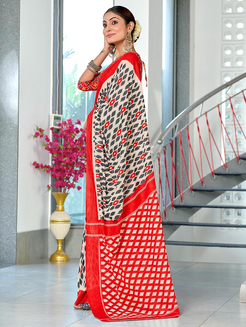 women printed casual wear saree with blouse - 21970974 -  Standard Image - 1