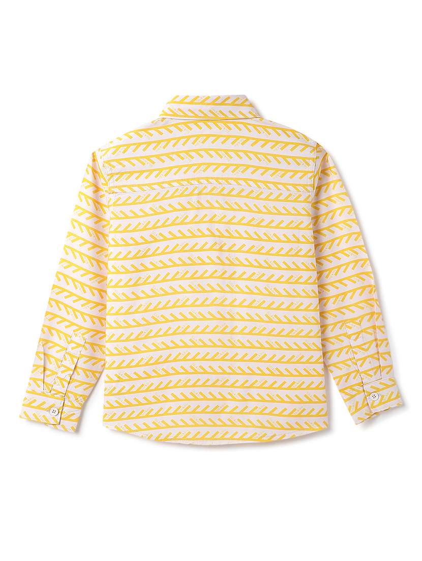boys printed collared long sleeve shirt - 21971039 -  Standard Image - 1