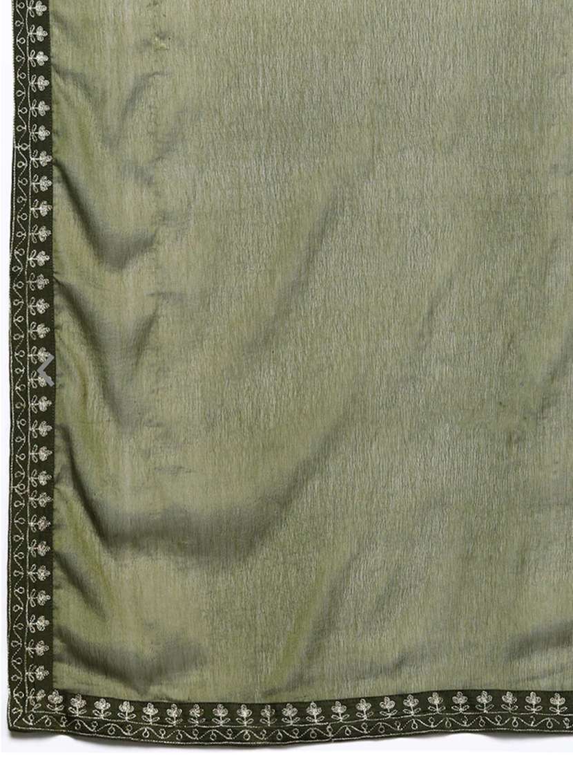 women solid with work long sleeve kurta pant with dupatta set - 21971073 -  Standard Image - 6