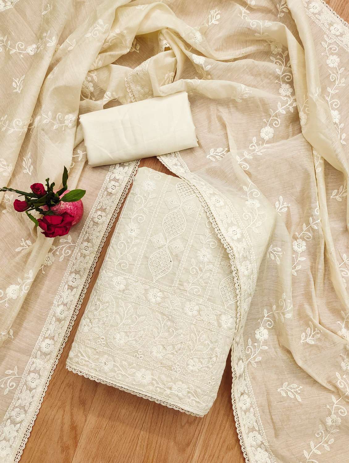 women embroidered unstitched suit set - 21971092 -  Standard Image - 1