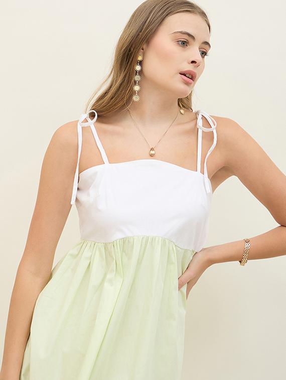 women color blocked shoulder strap a-line dress - 21971148 - Standard Image - 6