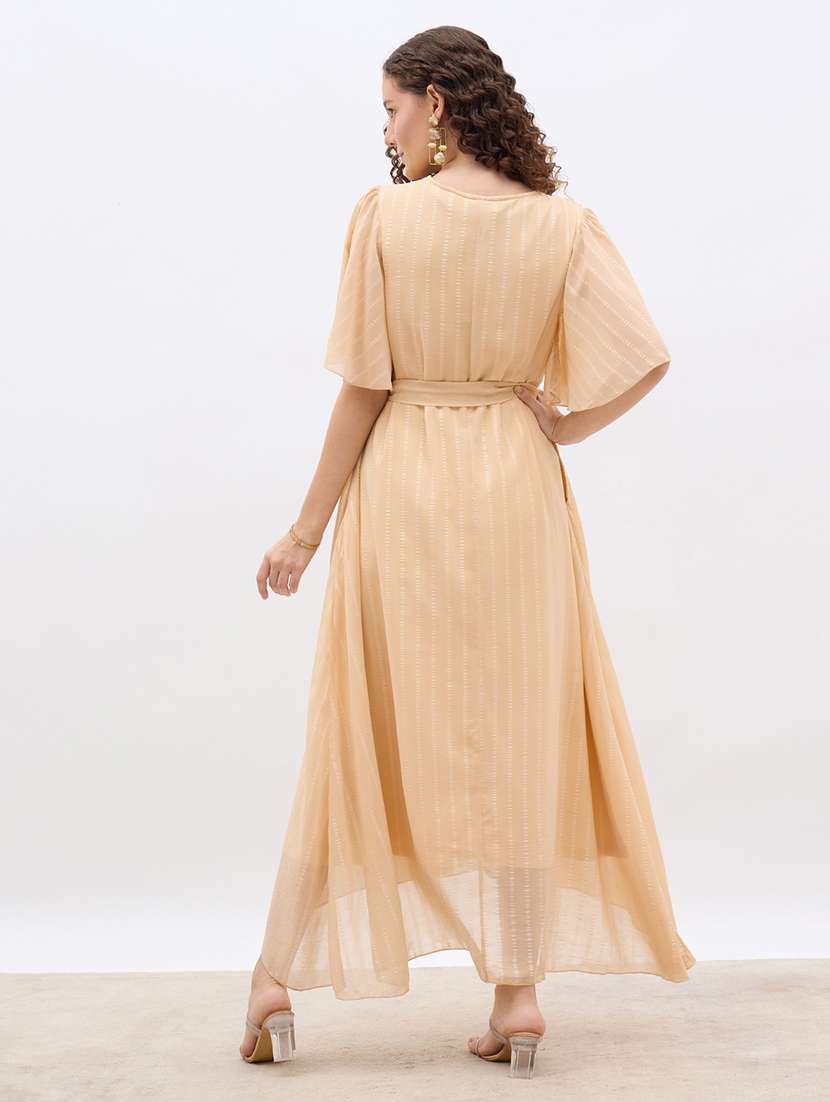 women self designed flared sleeve fit & flare dress - 21971192 - Standard Image - 4