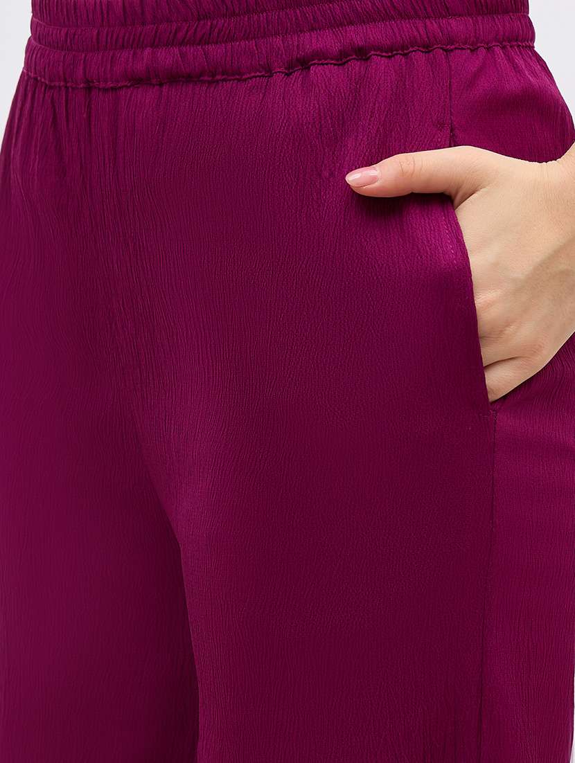 women solid shirt and trouser co-ord set - 21971205 -  Standard Image - 6