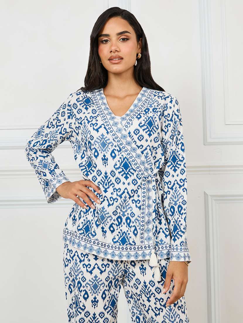 women printed top and trouser co-ord set - 21971206 -  Standard Image - 4