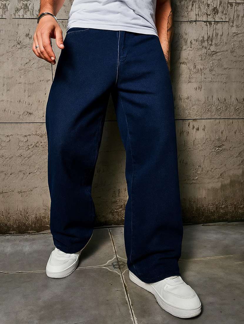 men solid mid rise baggy jean - 21971225 -  Standard Image - 1