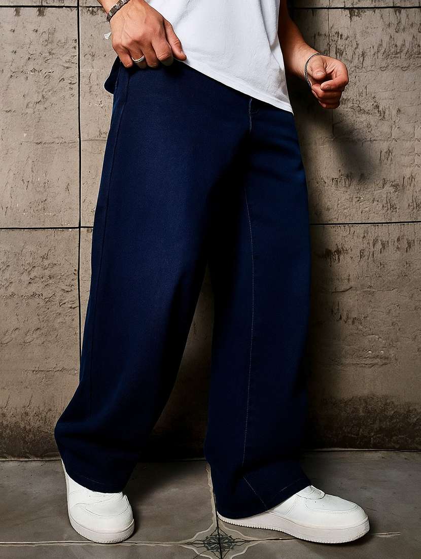 men solid mid rise baggy jean - 21971225 -  Standard Image - 4