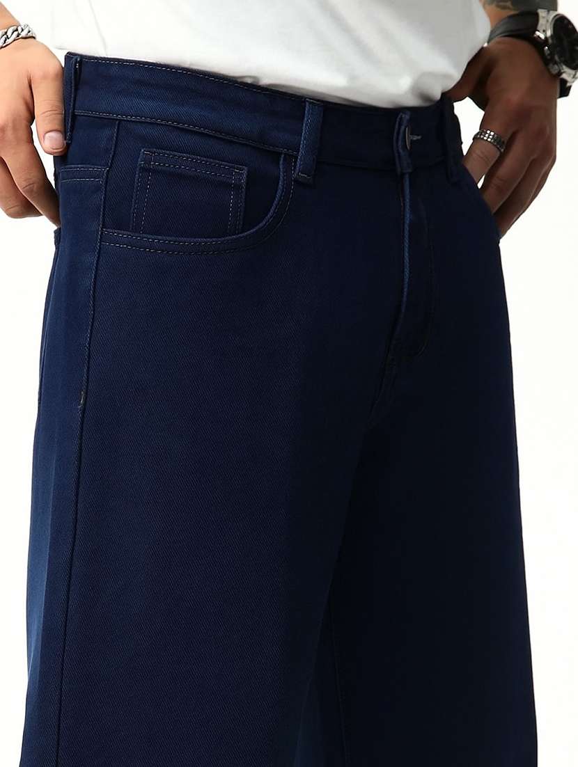 men plain mid rise full length baggy jeans - 21971240 -  Standard Image - 4