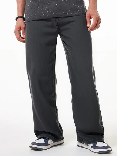 men plain mid rise full length baggy jeans - 21971246 -  Standard Image - 0