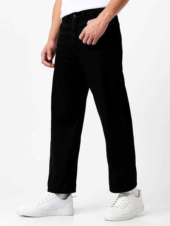 men plain mid rise full length straight fit jeans - 21971248 -  Standard Image - 1