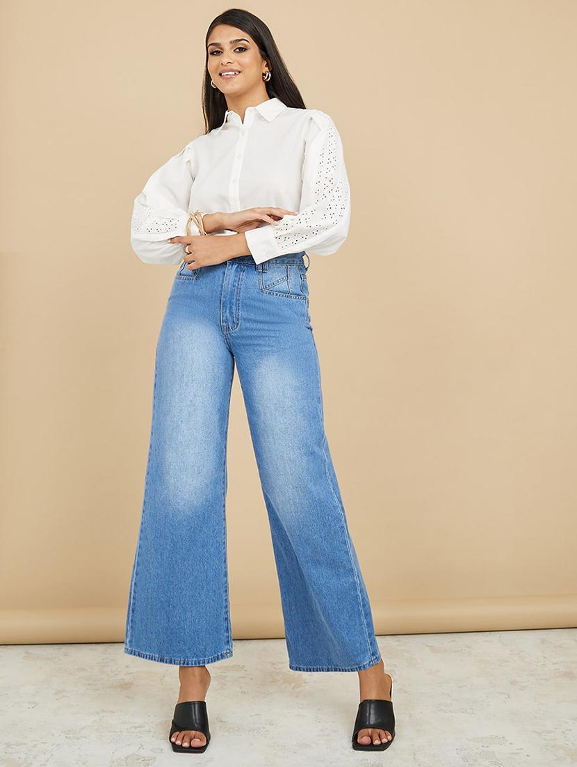 women white solid puff sleeve collared shirt - 21971272 - Standard Image - 4