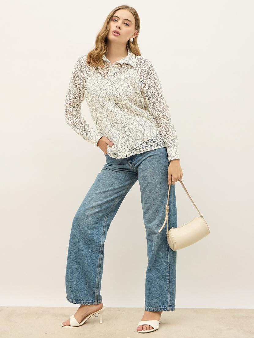women floral print collared long sleeve shirt - 21971279 - Standard Image - 4
