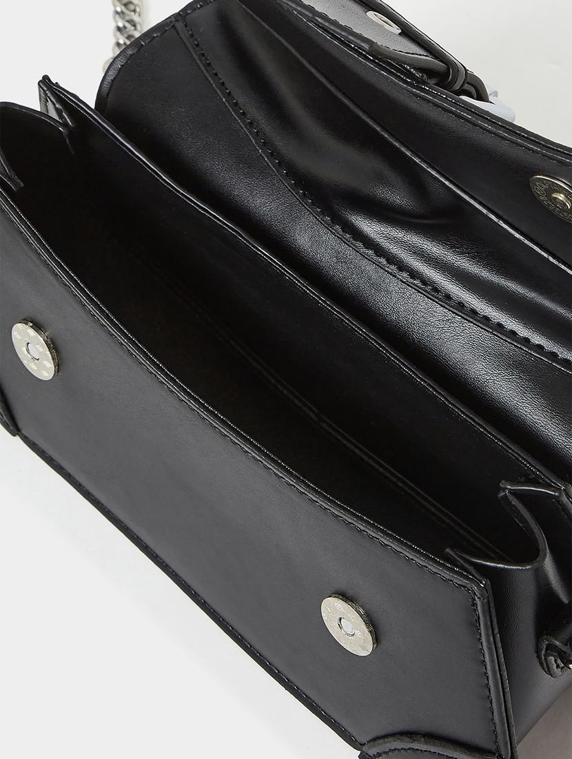 women black solid sling bag - 21971290 - Standard Image - 4
