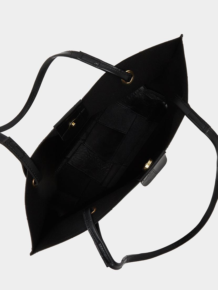 women textured black pu shoulder bag set - 21971295 - Standard Image - 6