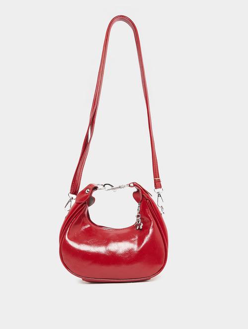 red lock detail shoulder baguette handbag - 21971299 -  Standard Image - 0