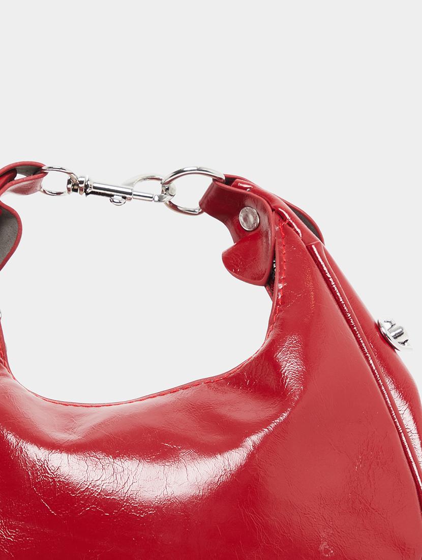 red lock detail shoulder baguette handbag - 21971299 - Standard Image - 6
