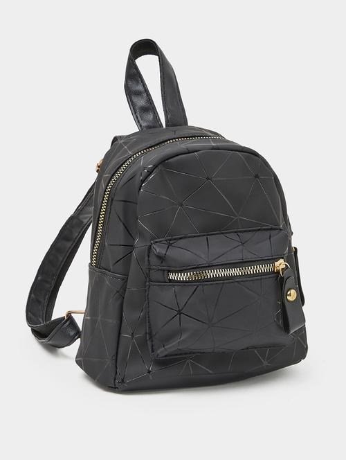 black geometric pattern fashion backpack - 21971318 -  Standard Image - 0