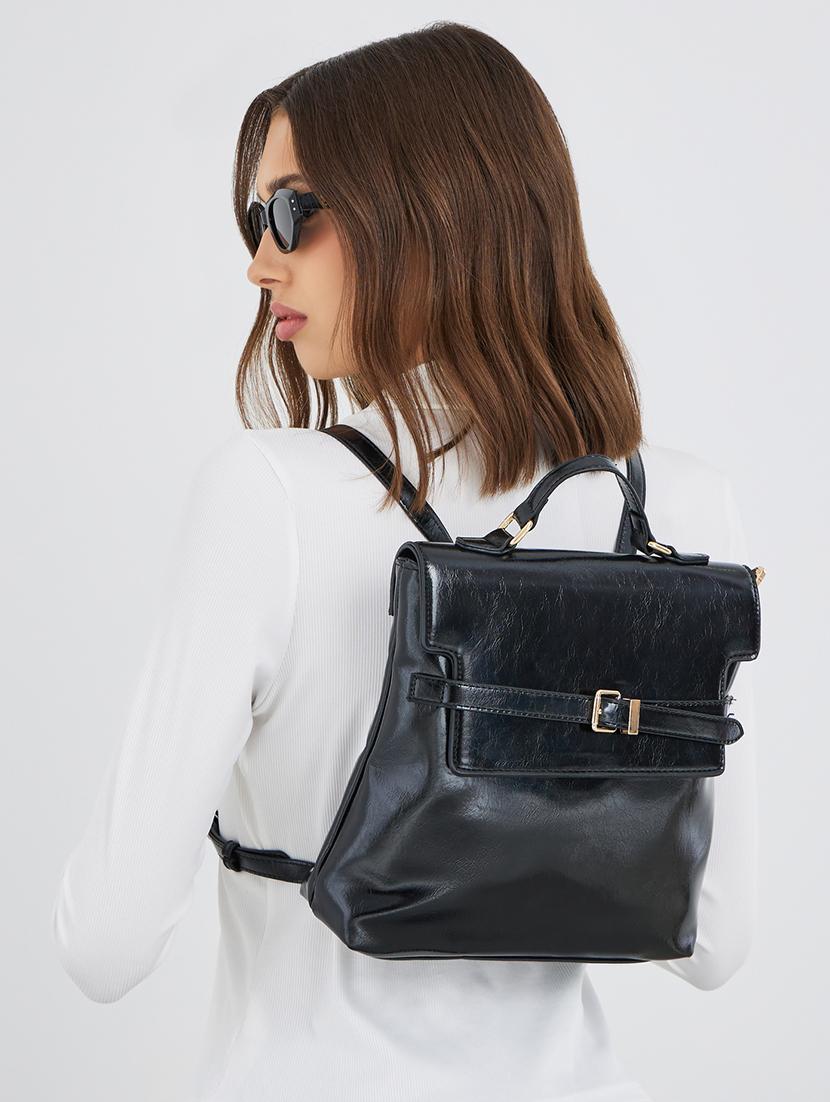 fashion black leatherette backpack - 21971323 -  Standard Image - 1