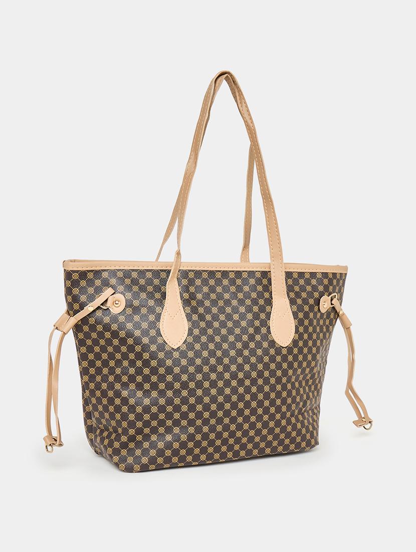 women brown printed tote bag - 21971374 - Standard Image - 4