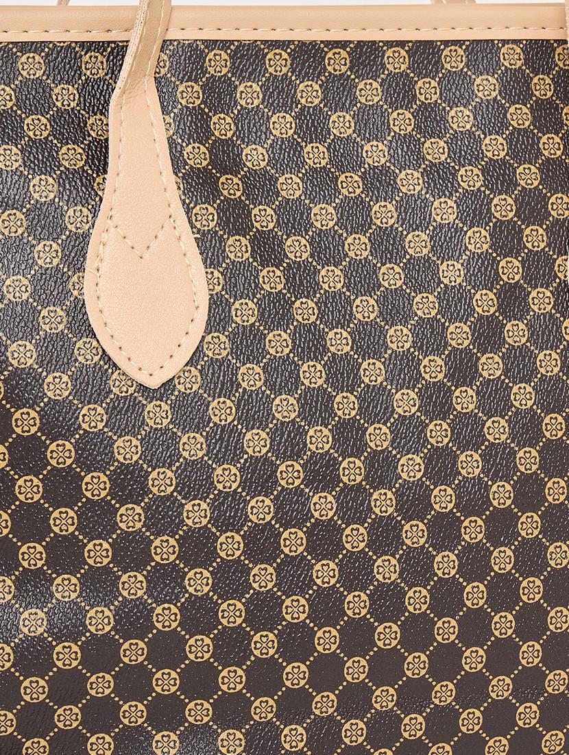 women brown printed tote bag - 21971374 - Standard Image - 6