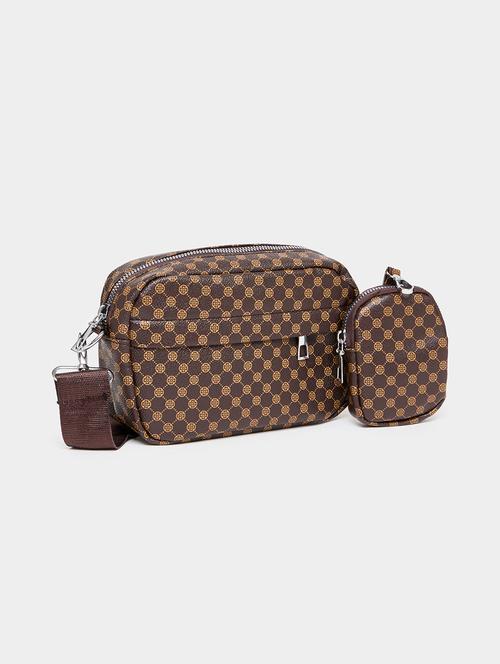 women printed cross body bag with pouch set - 21971376 -  Standard Image - 0