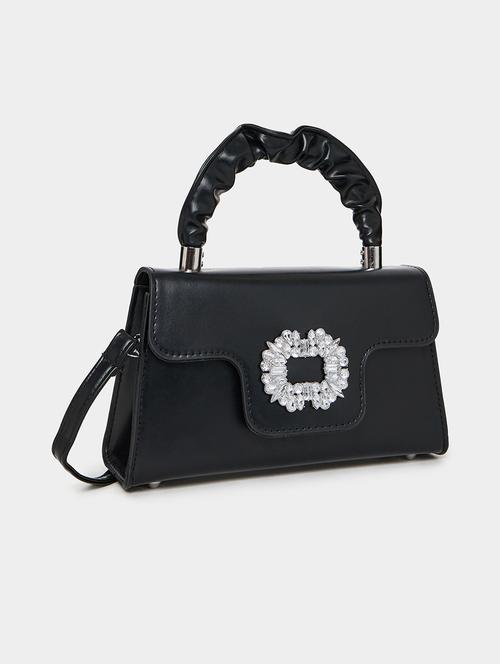 black embellished pu leather handbag party - 21971380 -  Standard Image - 0