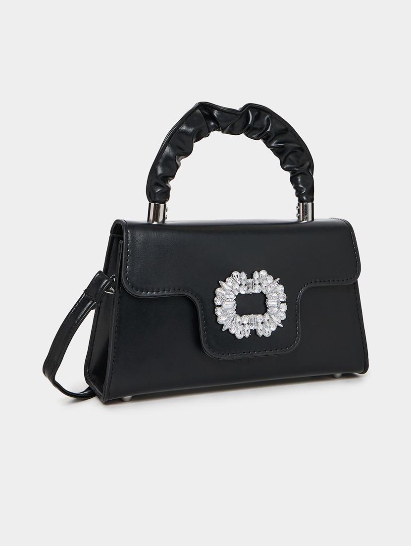 black embellished pu leather handbag party - 21971380 -  Standard Image - 1