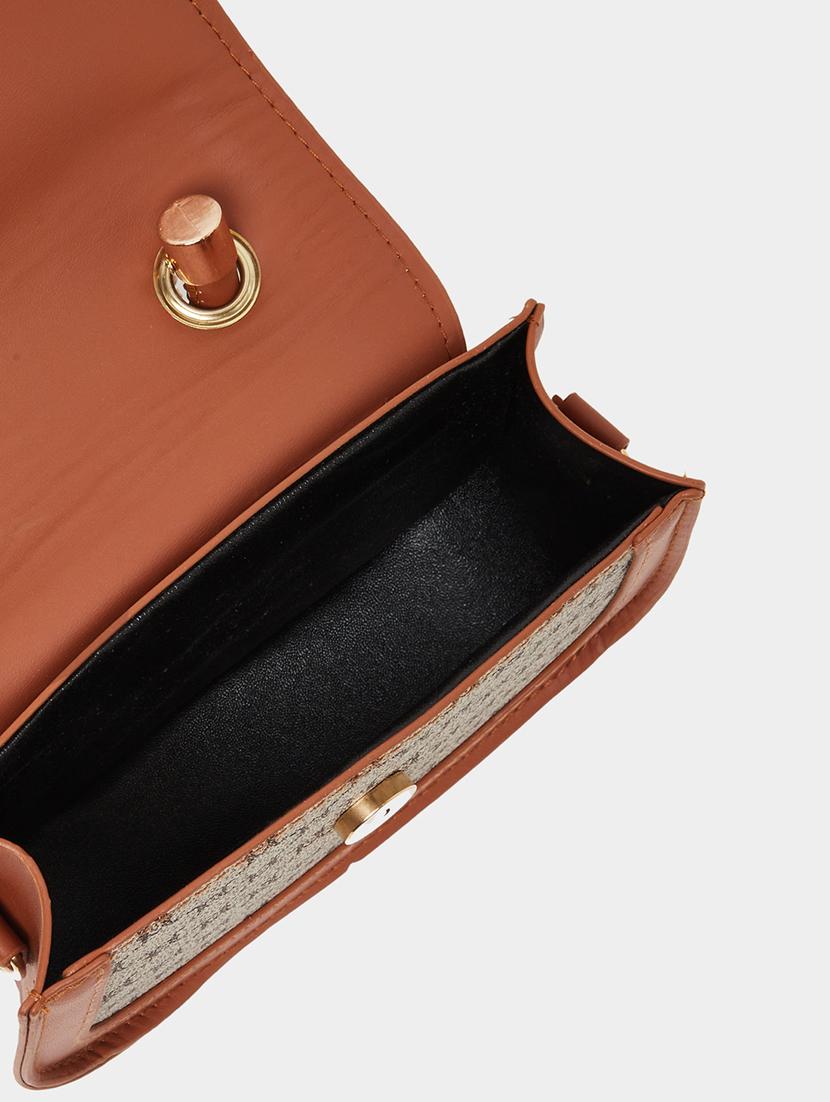 women brown printed sling bag - 21971402 - Standard Image - 6